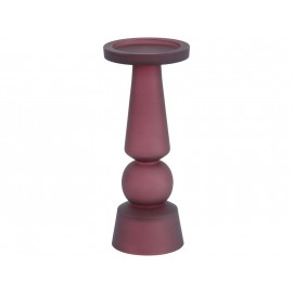 Frosted Claret Glass Pillar Candle 